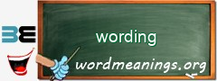 WordMeaning blackboard for wording